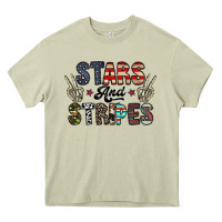 Mossy stars and stripes Heavy Core Tee - CowhideDigitalArt