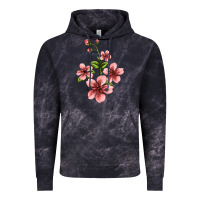 Cloud Black pink flowers hibiscus Vintage Hoodie - Jasminsmagicworld
