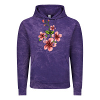 Pink Flowers Hibiscus Vintage Hoodie | Teevron