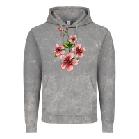 Cloud Rock pink flowers hibiscus Vintage Hoodie - Jasminsmagicworld