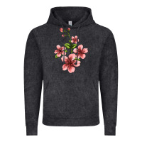 Vintage Black pink flowers hibiscus Vintage Hoodie - Jasminsmagicworld