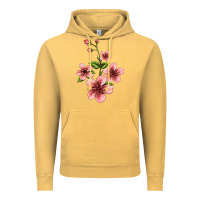 Vintage Mustard pink flowers hibiscus Vintage Hoodie - Jasminsmagicworld