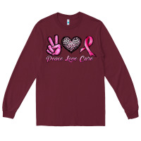 Burgundy peace love cure Long Sleeve Tee - JahusDesignShop