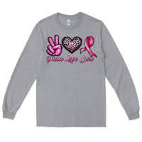 Heather Grey peace love cure Long Sleeve Tee - JahusDesignShop
