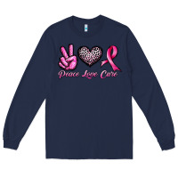 Navy peace love cure Long Sleeve Tee - JahusDesignShop