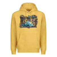 Antique Gold Small town USA truck 4th of july Premium Hoodie - HowdyJamesFarm