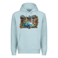 Blue Mist Small town USA truck 4th of july Premium Hoodie - HowdyJamesFarm