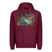 Burgundy Small town USA truck 4th of july Premium Hoodie - HowdyJamesFarm