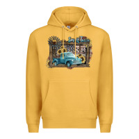 Mustard Small town USA truck 4th of july Premium Hoodie - HowdyJamesFarm