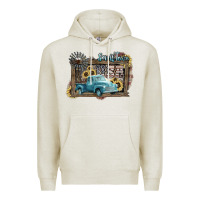 Oatmeal Heather Small town USA truck 4th of july Premium Hoodie - HowdyJamesFarm