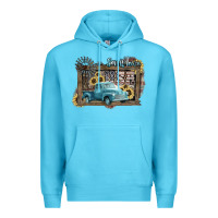 Ocean Blue Small town USA truck 4th of july Premium Hoodie - HowdyJamesFarm