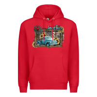 Red Small town USA truck 4th of july Premium Hoodie - HowdyJamesFarm