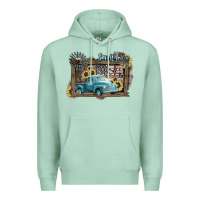 Seafoam Small town USA truck 4th of july Premium Hoodie - HowdyJamesFarm