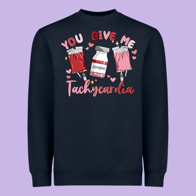 You Give Me Tachycardia Heavyweight Sweatshirt Designed By Maliassmallbusiness
