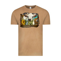 Charolais Heifer With Western Background Vintage Tee | Teevron