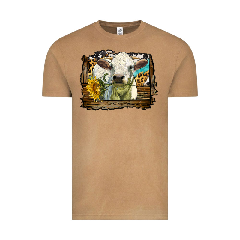 Charolais Heifer With Western Background Vintage Tee by LillyAllenDesigns | Teevron