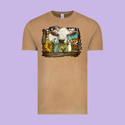 Charolais Heifer With Western Background Vintage Tee Designed By Lillyallendesigns