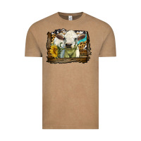 Vintage Coffee charolais heifer with western background Vintage Tee - LillyAllenDesigns