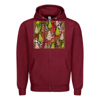 Burgundy Christmas cakes western Zipper Hoodie - Jasminsmagicworld
