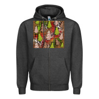 Charcoal Heather Christmas cakes western Zipper Hoodie - Jasminsmagicworld