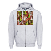 Heather Grey Christmas cakes western Zipper Hoodie - Jasminsmagicworld