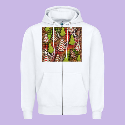 Christmas Cakes Western Zipper Hoodie Designed By Jasminsmagicworld