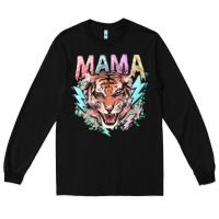 Black mama tiger lightning bolt Long Sleeve Tee - NancyCooperArtShop