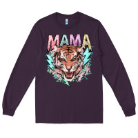 Plum mama tiger lightning bolt Long Sleeve Tee - NancyCooperArtShop
