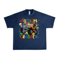 Navy autism crusher Urban Heavy Tee - MaliasSmallBusiness