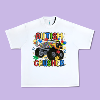 Autism Crusher Urban Heavy Tee Designed By Maliassmallbusiness