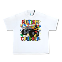 White autism crusher Urban Heavy Tee - MaliasSmallBusiness