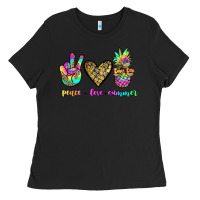 Black peace love summer Ladies Tee - JahusDesignShop