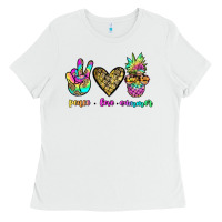 White peace love summer Ladies Tee - JahusDesignShop
