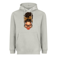 Moon Dust Light skin afro messy bun leopard bow Heavyweight Hoodie - texasbilliewilder