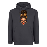 Smoke Light skin afro messy bun leopard bow Heavyweight Hoodie - texasbilliewilder