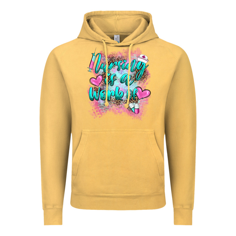 Nursing Is A Work Of Vintage Hoodie by BarkalooDesign | Teevron