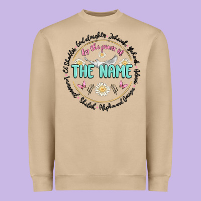 By The Power Of The Name Heavyweight Sweatshirt Designed By Maliassmallbusiness