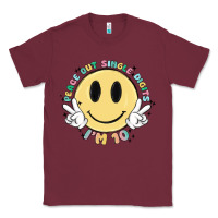 Burgundy peace out single digits im 10 Classic Tee - MaliasSmallBusiness