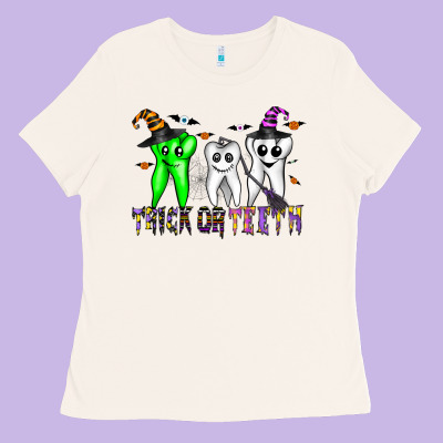 Trick Or Teeth Ladies Tee Designed By Cowhidedigitalart