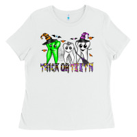 White trick or teeth Ladies Tee - CowhideDigitalArt