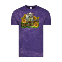 Cloud Purple charolais heifer with sunflowers Vintage Tee - LillyAllenDesigns