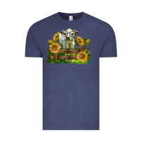 Vintage Denim charolais heifer with sunflowers Vintage Tee - LillyAllenDesigns