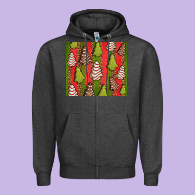 Christmas Cakes Leopard Zipper Hoodie Designed By Jasminsmagicworld