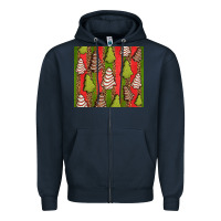 Navy Christmas cakes leopard Zipper Hoodie - Jasminsmagicworld