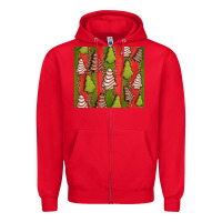 Red Christmas cakes leopard Zipper Hoodie - Jasminsmagicworld
