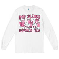 White my sleigh runs on loaded tea Long Sleeve Tee - MaliasSmallBusiness