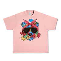 Salmon autism awareness bear Urban Heavy Tee - MaliasSmallBusiness