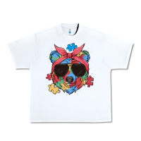 White autism awareness bear Urban Heavy Tee - MaliasSmallBusiness