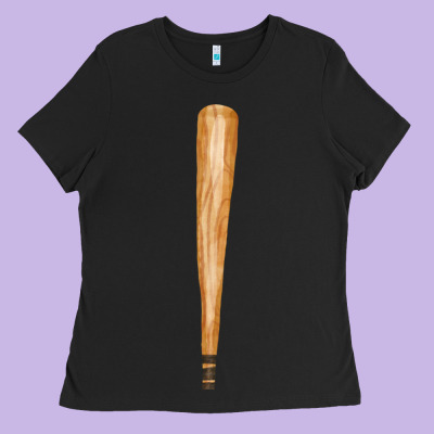 Wooden Baseball Ladies Tee Designed By Fadigitalartstudio