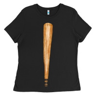Black wooden baseball Ladies Tee - FaDigitalArtStudio